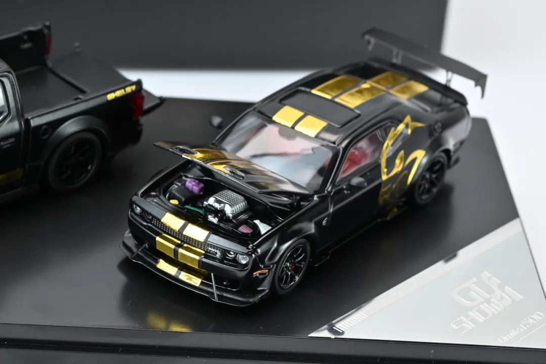 GTSHOW 2026 EXCLUSIVE  1:64 Shelby F150 and SRT Hellcat matte black and gold limited to 500 - Image 3